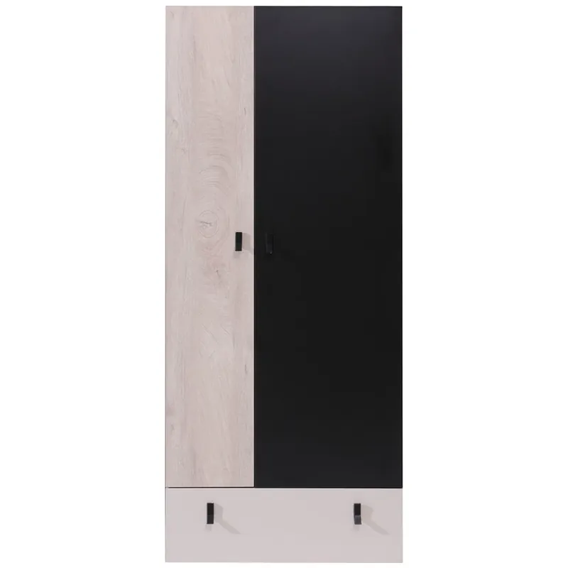 Bezpečná Platba PLANET č šatní skříň PL3 80 cm černá/dub/béžová