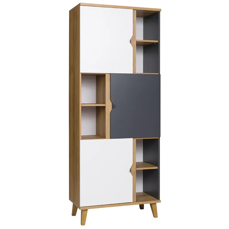 MEMONE regál M-07 80 cm dub zlatý/bílá/grafit Nízká Cena