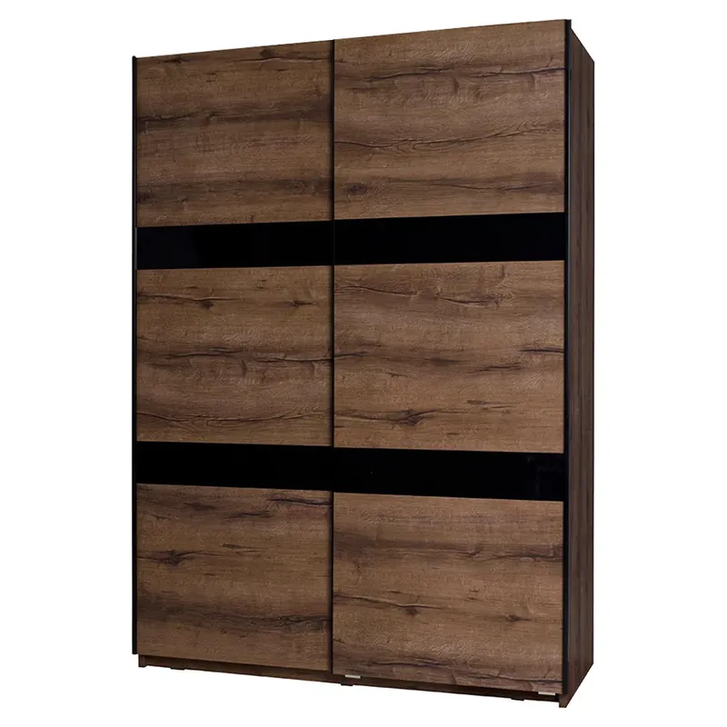 Must-Have DENVER mc šatní skříň SZ150 150 cm dub monastery / černá lesk