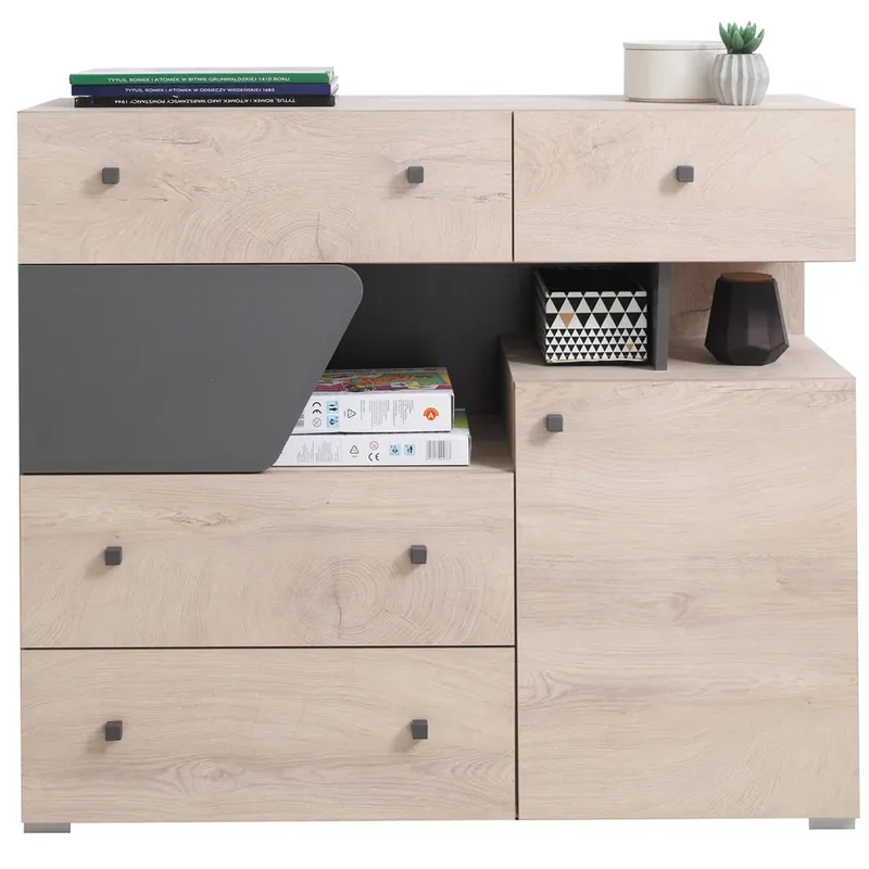 DELTA komoda DL11 110 cm dub/antracit Časově Omezené