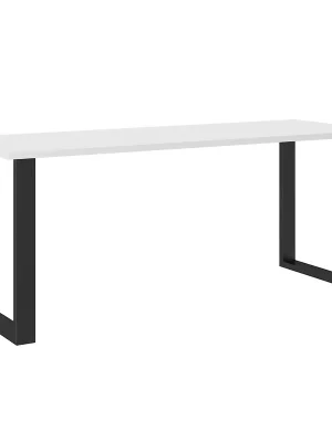 Jídelní stůl IMPERIAL 185x67 cm bílá + černé kovové nohy Akční Cena