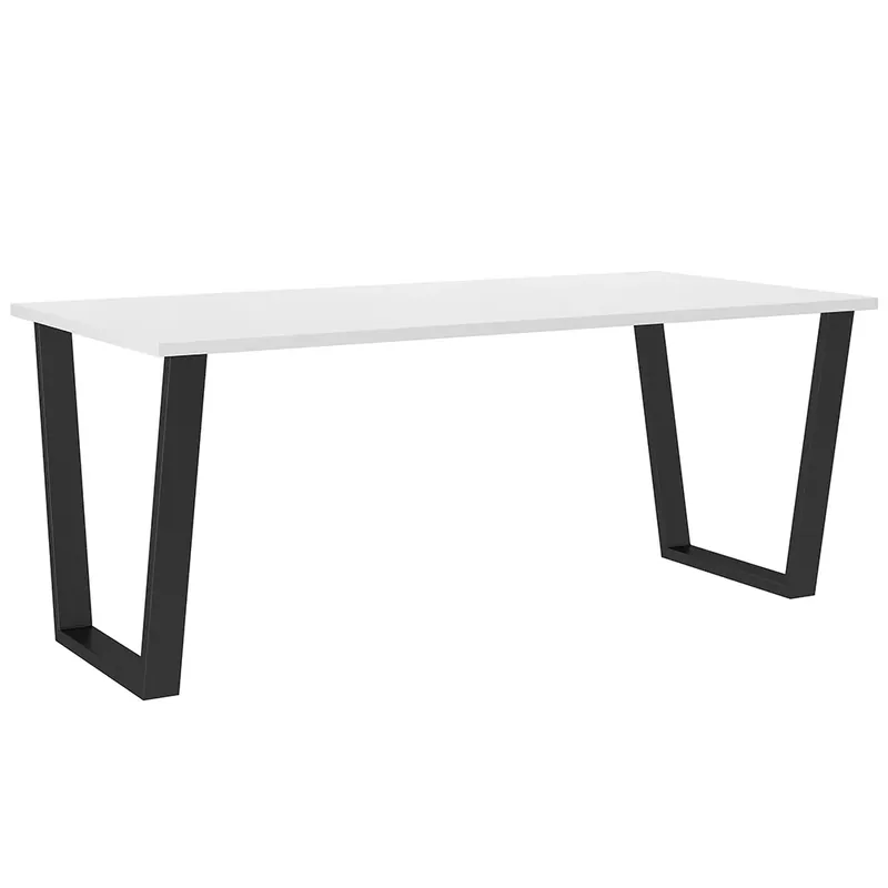 Jídelní stůl industriální Cezar - 185x90 cm - bílá Nízká Cena