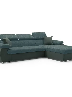 Originální Sedací souprava COOL 281x191 cm rozkládací + úložný prostor PRAVÁ tyrkysová 12/24