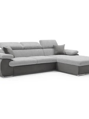 Zlevněný Sedací souprava COOL 281x191 cm rozkládací + úložný prostor PRAVÁ světle šedá 18/14