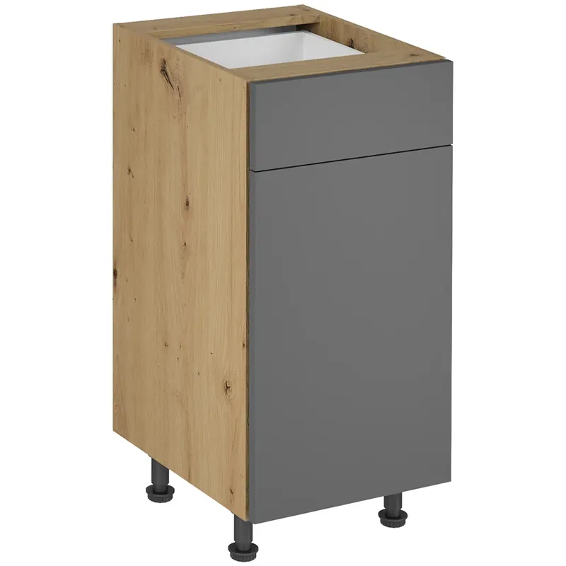 Must-Have LANGEN šp dolní skříňka D40S1 PUSH OPEN se zásuvkou a policí 40 cm UNI provedení SOKL v CENĚ artisan/šedá