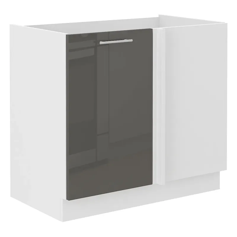 LARA gr dolní skříňka 105ND 1F rohová s policí 105x60 cm UNI provedení šedá lesk Novinka