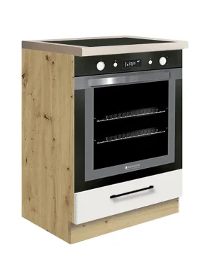 Značkový INFINITY b dolní skříňka 17D na vestavnou troubu 60 cm artisan/bílá lesk
