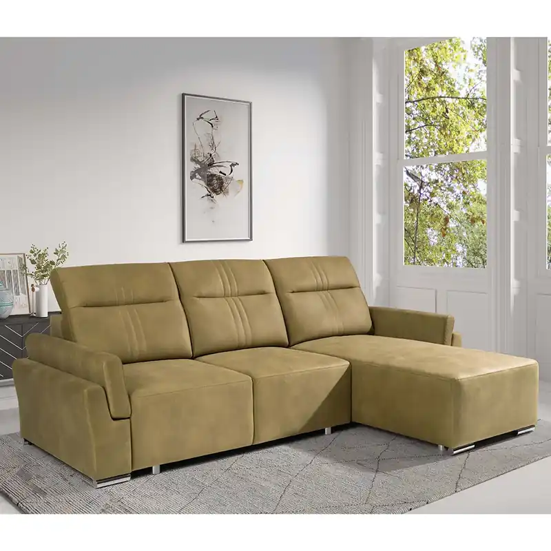 Expresní Doručení Sedací souprava CAWO III 270x176 pravá každodenní spaní VÝBĚR LÁTEK