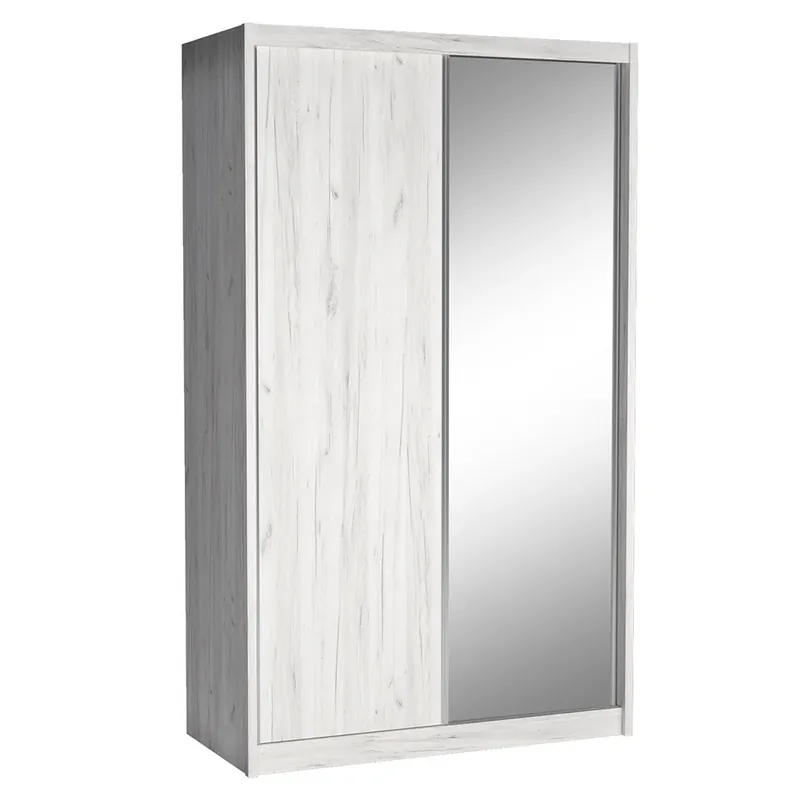 Must-Have Šatní skříň KAROK 143 cm se zrcadlem kraft bílý