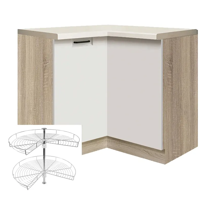 FAVORIT w dolní skříňka FW-16D s otočnou policí 90x90 cm bílá lesk VÝBĚR KORPUSU Zlevněný