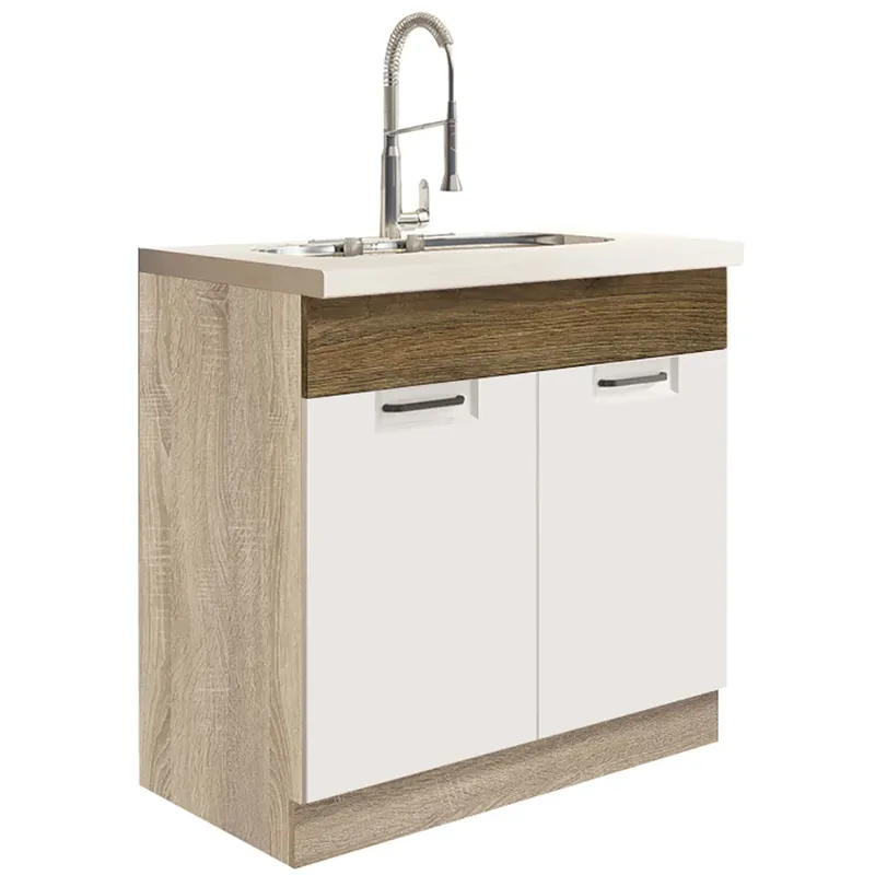 Finální Výprodej FAVORIT r dolní skříňka FR-12D dřezová 80 cm ribbeck/bílá lesk VÝBĚR KORPUSU