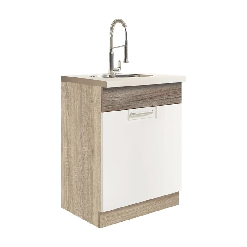 ECONO wh dolní skříňka ECO-11D dřezová 60 cm san remo/bílá lesk VÝBĚR KORPUSU Časově Omezené