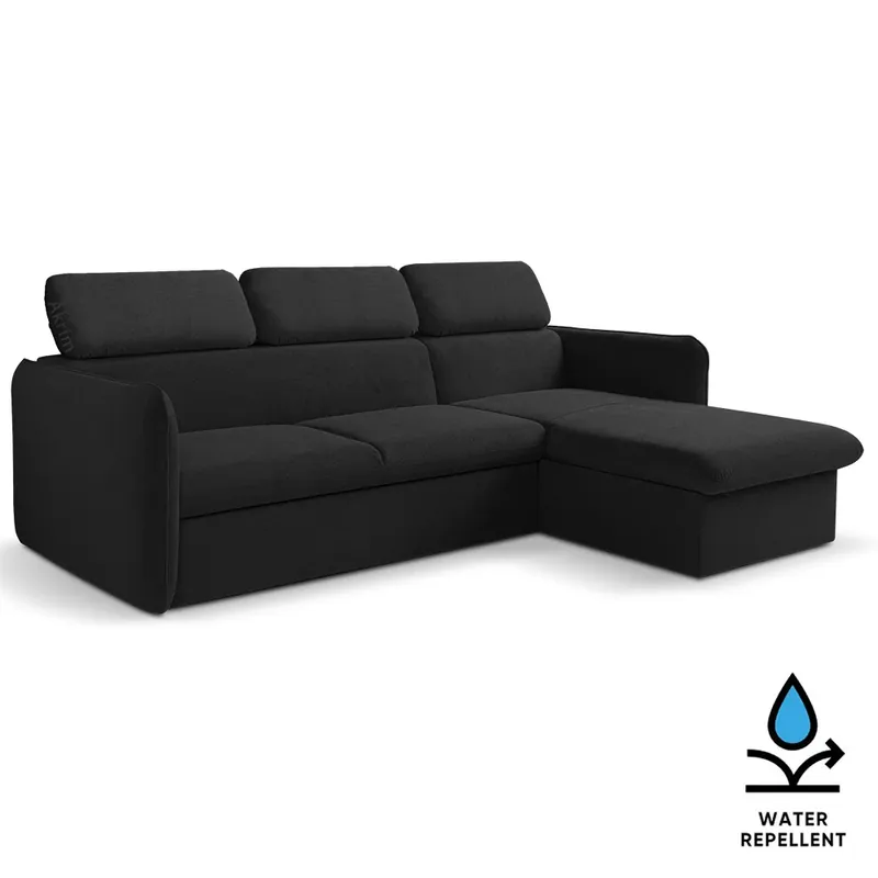 Malá sedací souprava SLIM 235x179 cm PRAVÁ 99 černá rozkládací + úložný prostor Pouze Dnes
