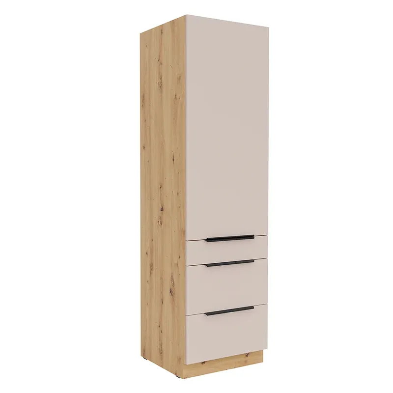 Nejlepší Volba SOLEA k vysoká skříňka 60 DKS-210 3S1F potravinová 60 cm UNI dvířka PREMIUM BOX artisan/kašmír VÝBĚR ÚCHYTŮ