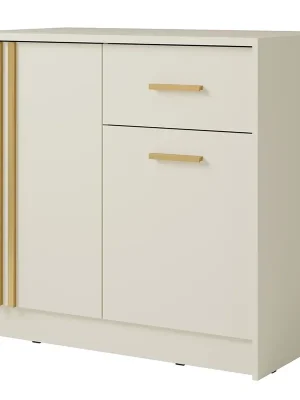 Značkový Komoda CANADA CY-35 102 cm kašmír se zlatými úchyty