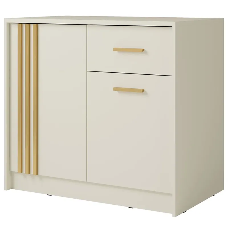 Značkový Komoda CANADA CY-35 102 cm kašmír se zlatými úchyty