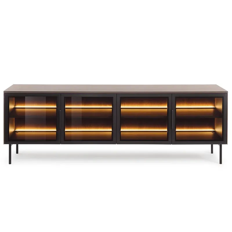 Aktuální LUMI d TV stolek RTV 181 4D + LED 181 cm dub dunin/černá