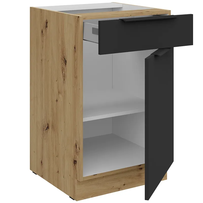 ARIA ac dolní skříňka 50 D 1F 1S policová se zásuvkou 50 cm PREMIUM BOX artisan/černá Nejprodávanější