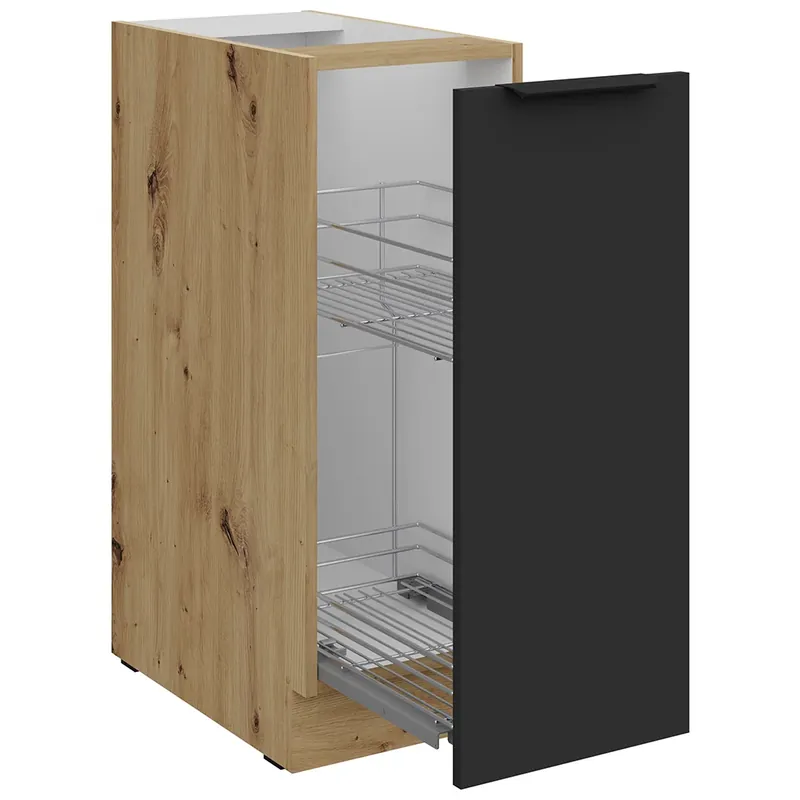 Finální Výprodej ARIA ac dolní skříňka 30 D CARGO s výsuvnou drátěnou policí 30 cm artisan/černá