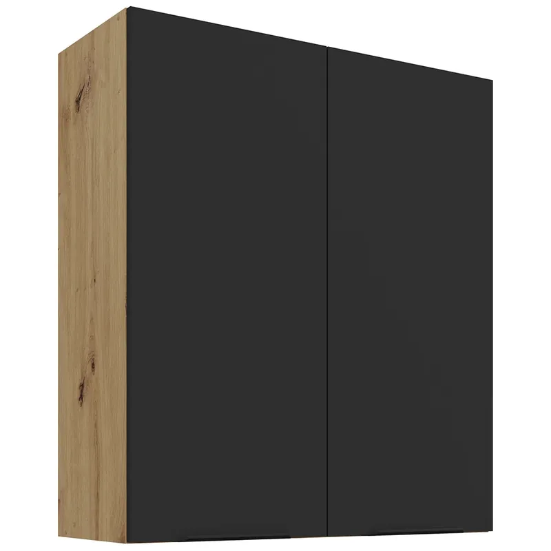 Super Cena ARIA ac horní skříňka 80 G-90 2F policová 80 cm VYSOKÁ ANTI FINGERPRINT povrch artisan/černá