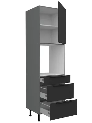 Akce ARIA ab vysoká skříňka 60 DPS-215 3S1F na vestavnou troubu PREMIUM BOX 60 cm ANTI FINGERPRINT povrch antracit/černá