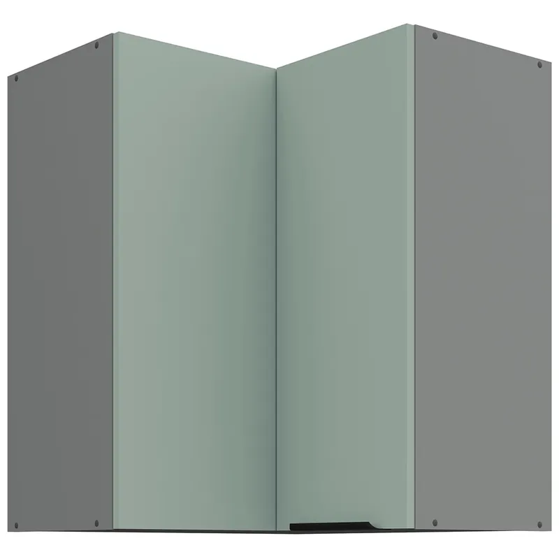 Levný ARIA sa horní kuchyňská skříňka 60x60 GN-72 2F (90°) rohová s policemi 60x60 cm antracit/aquamarine