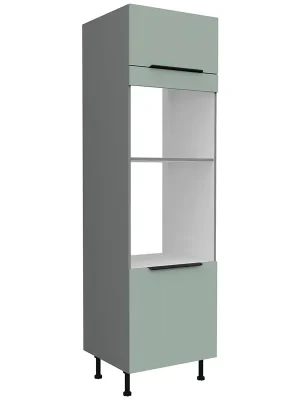 Akce ARIA sa vysoká skříňka 60 DPM-215 2F na vestavnou troubu a mikrovlnku 60 cm ANTI FINGERPRINT povrch antracit/aquamarine