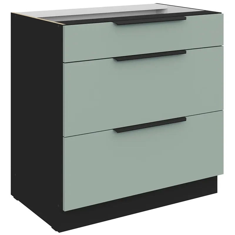 ARIA sc dolní skříňka 80 D 3S zásuvková 80 cm PREMIUM BOX černá/aquamarine Aktuální