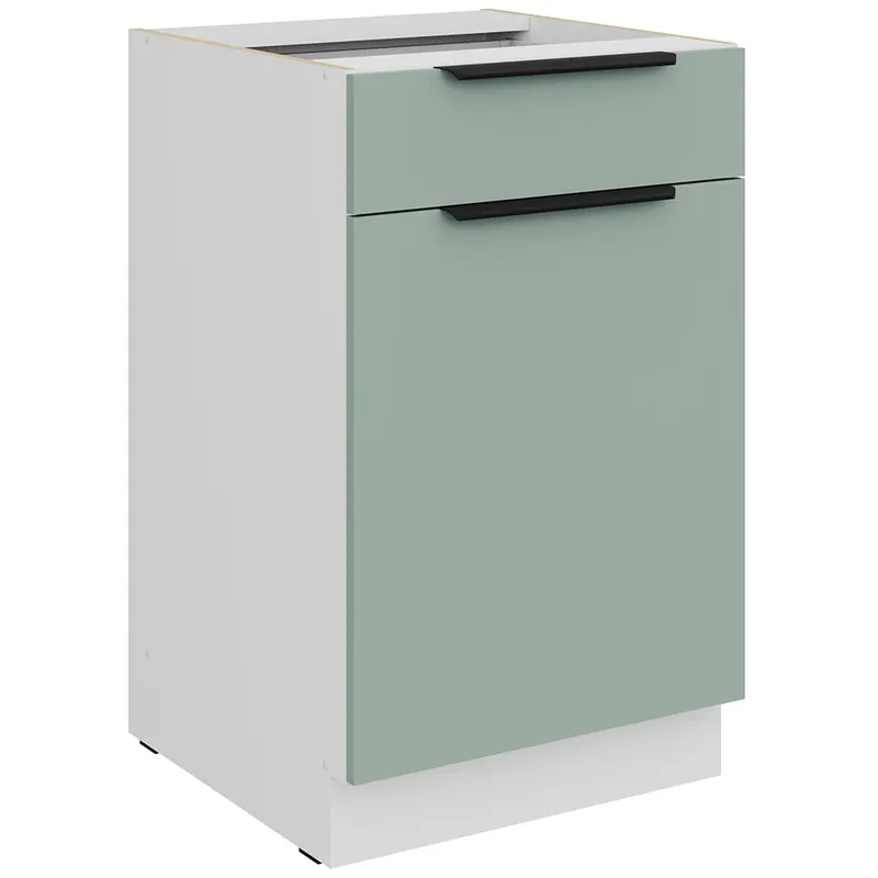Expresní Doručení ARIA sb dolní skříňka 50 D 1F 1S policová se zásuvkou 50 cm PREMIUM BOX bílá/aquamarine