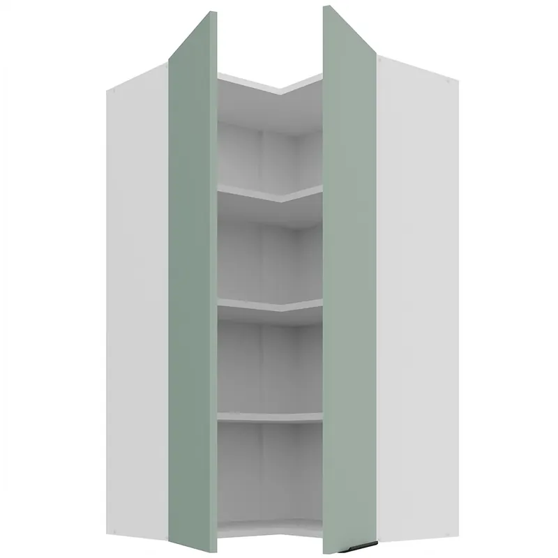 Top Prodej ARIA sb horní kuchyňská skříňka 60x60 GN-108 2F (90°) rohová s policemi EXTRA VYSOKÁ 60x60 cm bílá/aquamarine