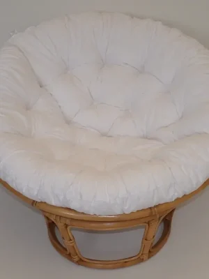 Ratanový papasan 110 cm medový bílý polstr Axin Trading s.r.o. Poslední Šance