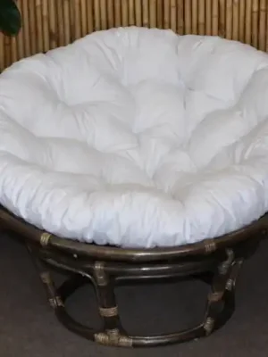 Ratanový papasan 115 cm hnědý - polstr bílý Axin Trading s.r.o. Přímo Od Výrobce