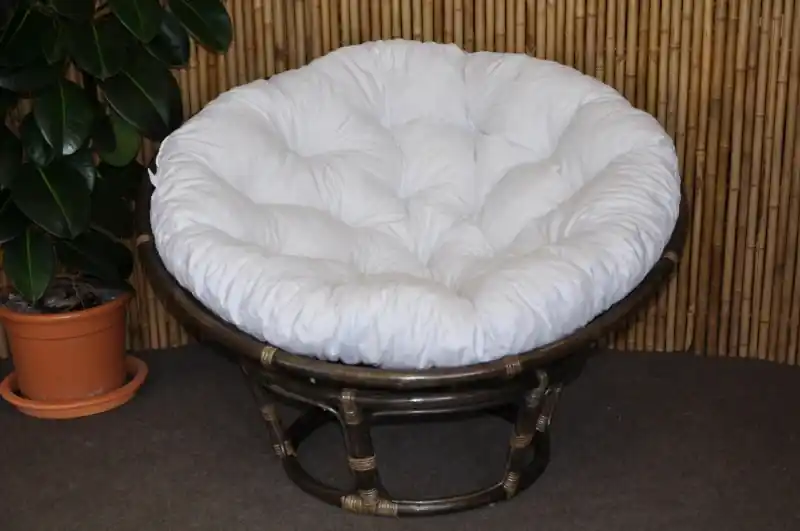 Ratanový papasan 115 cm hnědý - polstr bílý Axin Trading s.r.o. Přímo Od Výrobce