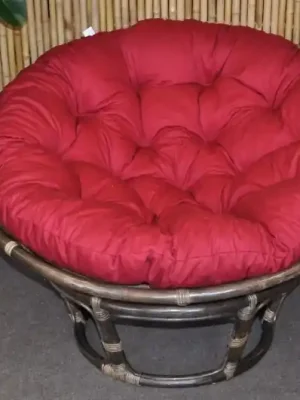 Ratanový papasan 115 cm hnědý polst vínový Axin Trading s.r.o. Výprodej