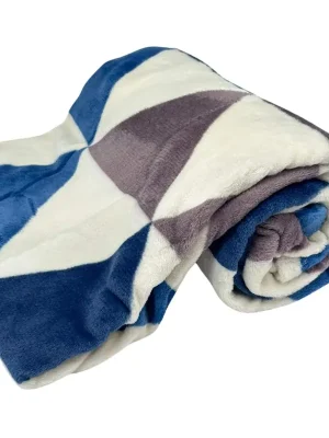 Autentický Mikroflanelová deka, Trojúhelníky, modrá Home Elements
