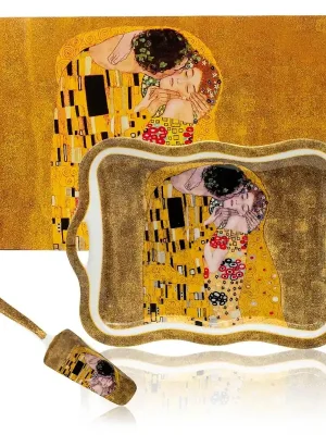 Servírovací podnos, Klimt Polibek zlatý Home Elements Zlevněný