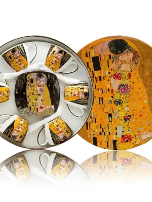 Autentický Luxusní souprava na čaj, Klimt Polibek tmavý Home Elements