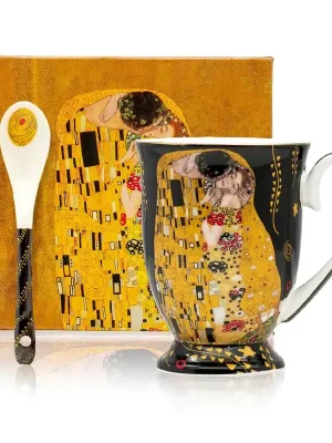 Hrnek se lžičkou 280 ml, Klimt Polibek černý Home Elements Hit Sezóny