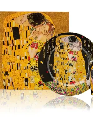 Talíř na dort se lžící, Klimt Polibek tmavý Home Elements Novinka