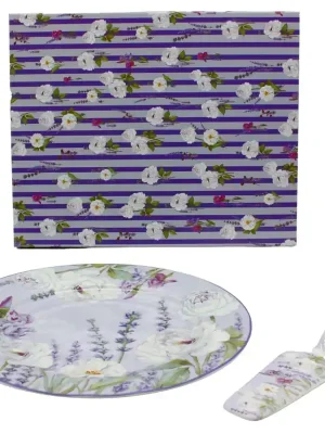 Talíř na dort se lžící, Levandule Home Elements Zlevněný