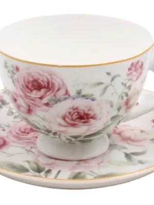 Sezónní Sleva Šálek s podšálkem 250 ml, Růže Home Elements