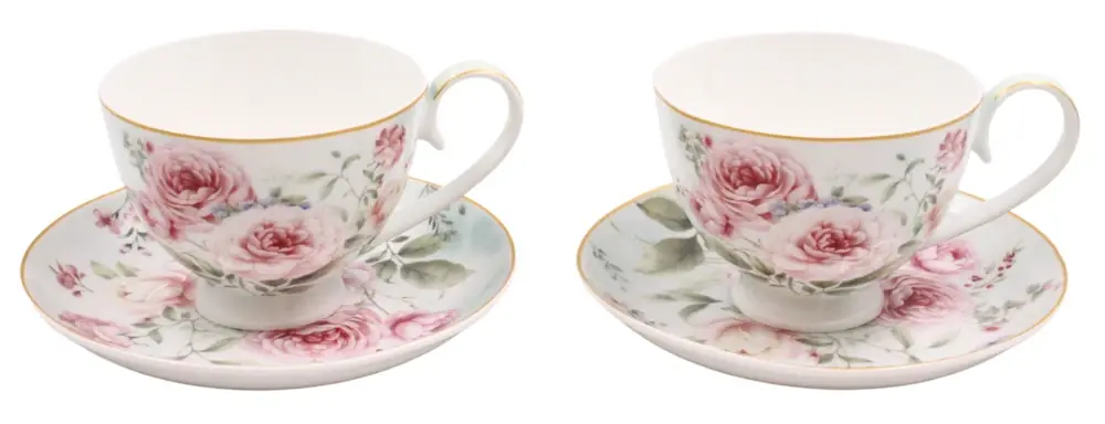 Tovární Cena Šálky s podšálky 2 x 250 ml, Růže Home Elements