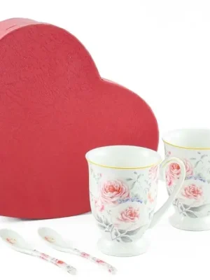 Výhodná Nabídka Hrnky se lžičkami 280 ml, Růže Home Elements