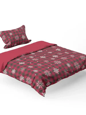 Povlečení mikroflanel Káro s vločkami Home Elements Nejlepší Volba