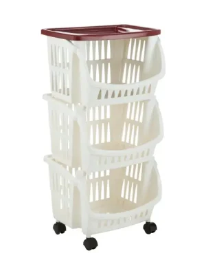 Autentický Regál TIDY, barva bílá a hnědá BAMA