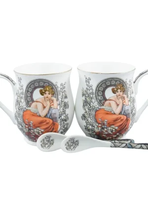 Top Prodej Hrnky se lžičkami 280 ml, klenuté, Mucha světlý Home Elements