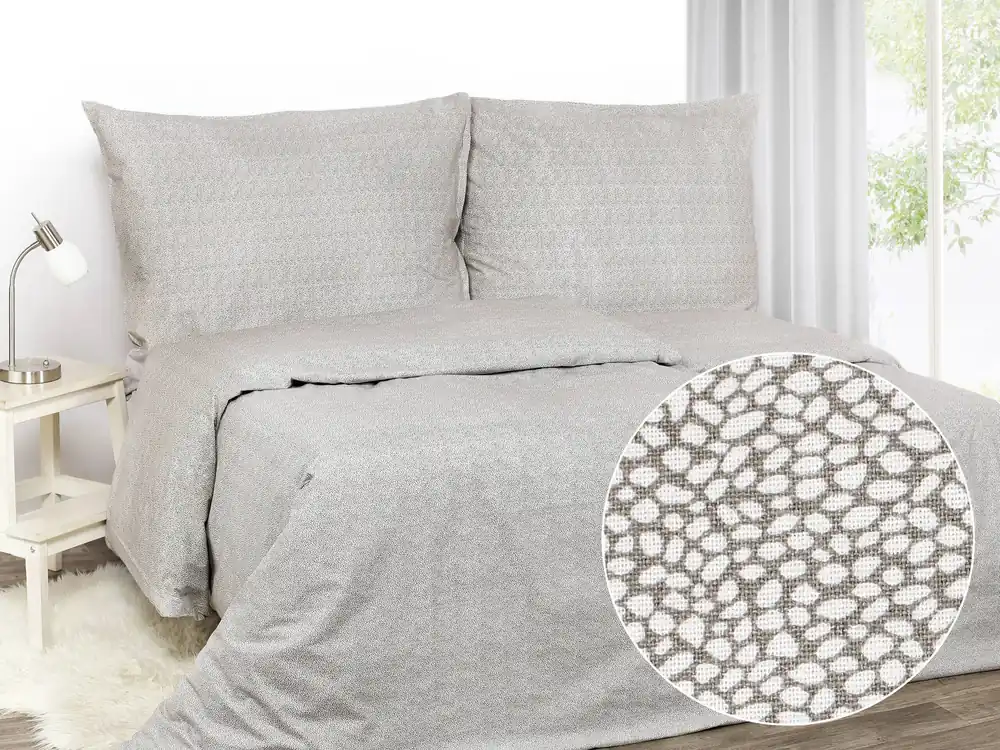 Top Prodej Povlečení bavlněné, šedé flíčky Dreamy Linens
