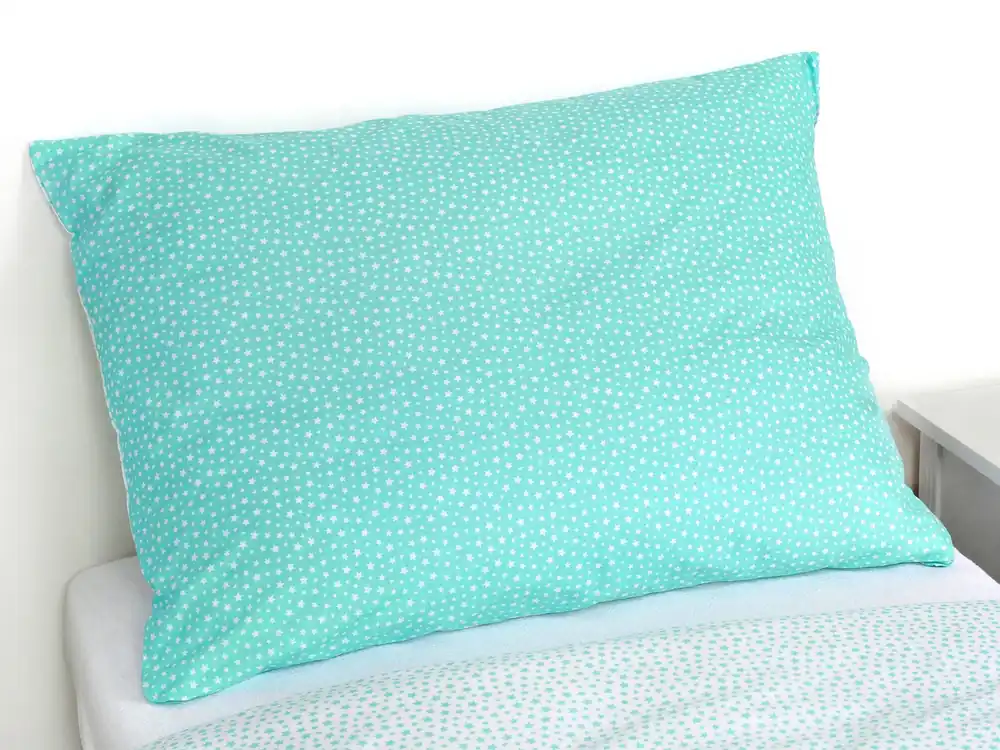 Autentický Povlečení bavlněné, bílé a mátové Hvězdičky Dreamy Linens