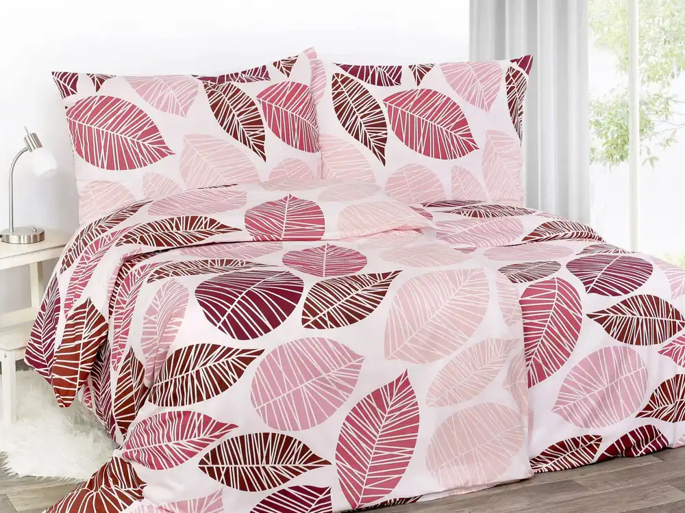Povlečení bavlněné, Pinky listy Dreamy Linens Ihned K Objednání