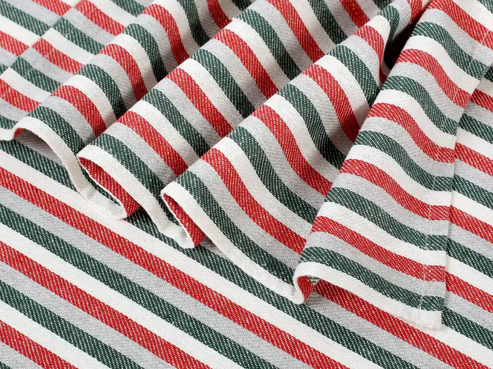 Přímo Od Výrobce Kuchyňská utěrka, červená a zelená Stripes Dreamy Linens